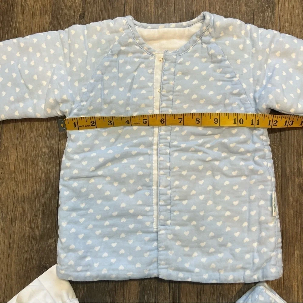 Kids Heart Shape White Blue Padded Matching Set Jacket/Pants Size 18-24 Months
